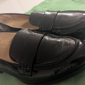 Naturalizer Black Leather Loafers Classic Slip-Ons